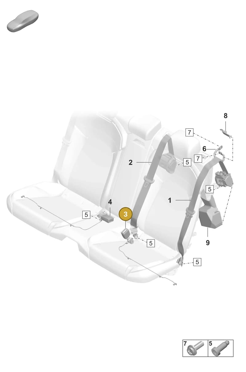 9J1857753E — Porsche Taycan Sport Turismo (2023-2025) diagram p56812100, position 3