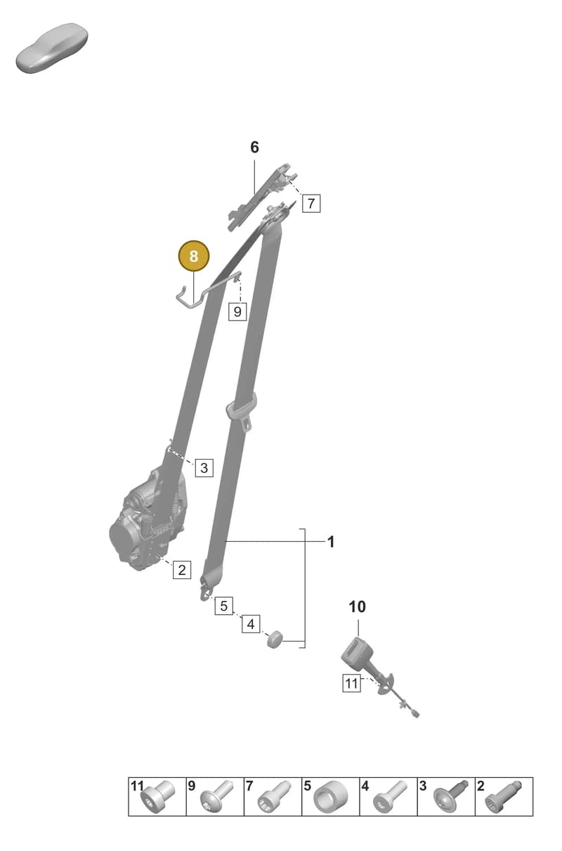 9J1857818C — Porsche Taycan Sport Turismo (2023-2025) diagram p56812000, position 8