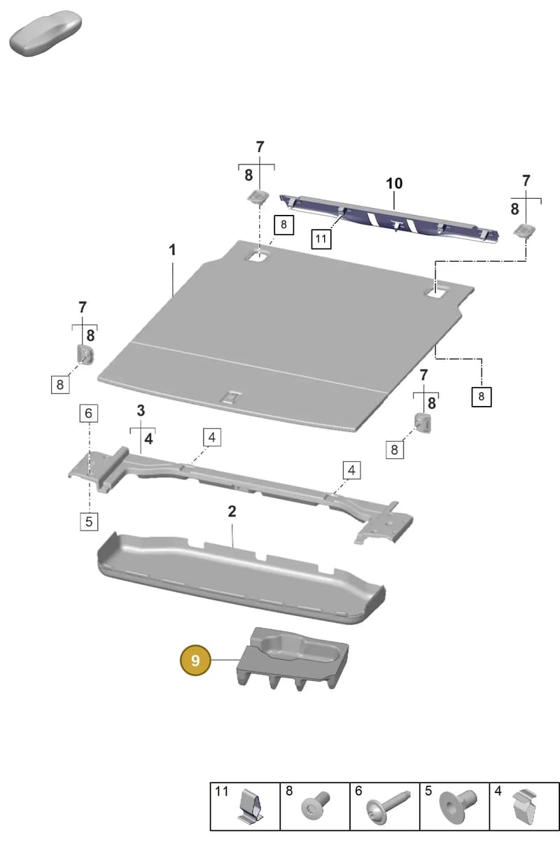 9J1861815 — Porsche Taycan Sport Turismo (2023-2025) diagram p56807550, position 9