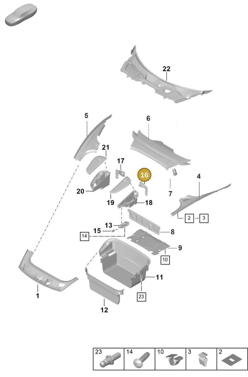 9J1863253OK1 — Porsche Taycan Sport Turismo (2019-2024) diagram p56807000, position 16