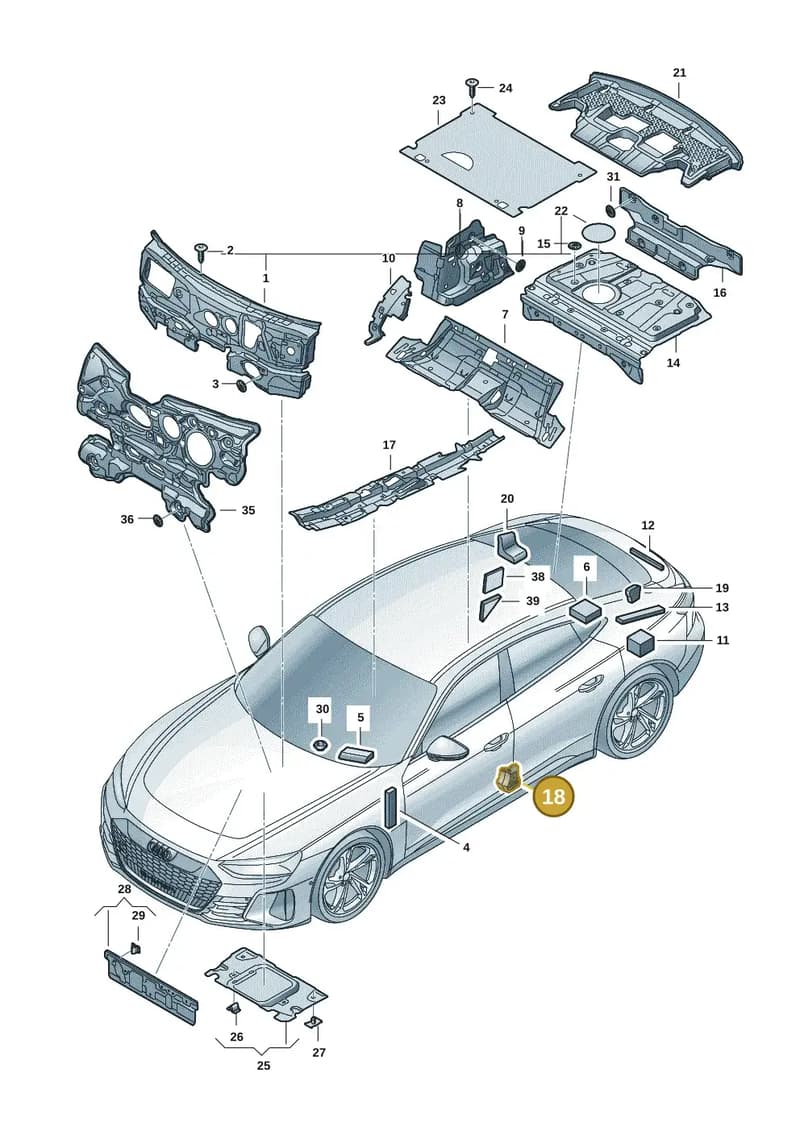 9J1863310A — Audi RS e-tron GT (2020-2025) diagram 4j1863200, position 18