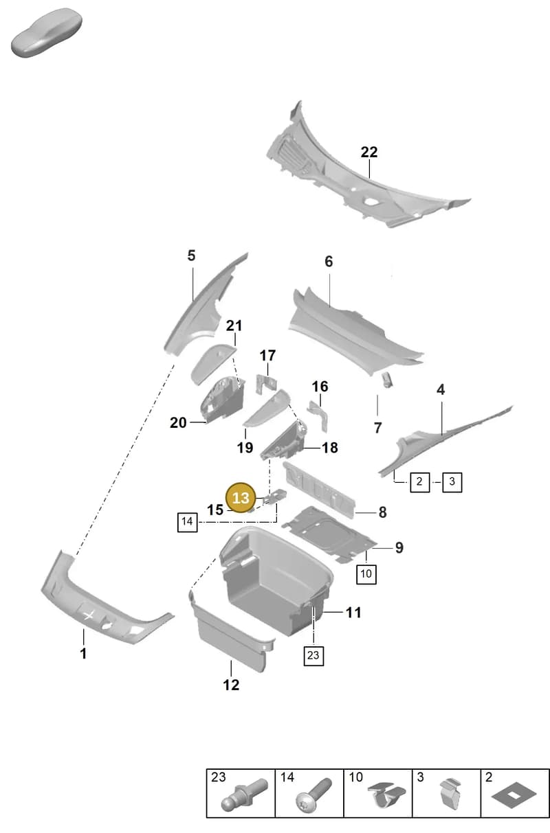 9J1863505AOK1 — Porsche Taycan Sport Turismo (2019-2024) diagram p56807000, position 13