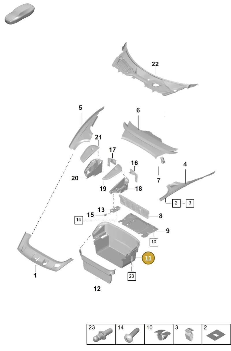 9J1863721AAY1 — Porsche Taycan Sport Turismo (2019-2024) diagram p56807000, position 11
