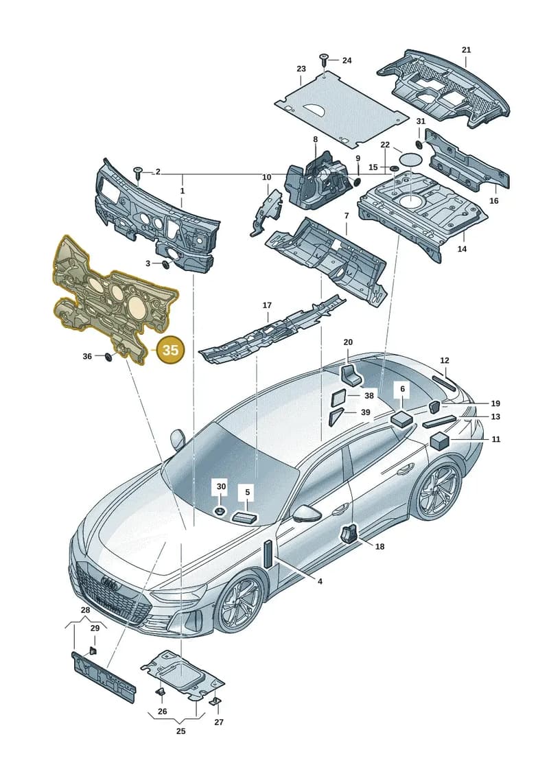 9J1863829F — Audi RS e-tron GT (2020-2025) diagram 4j1863200, position 35