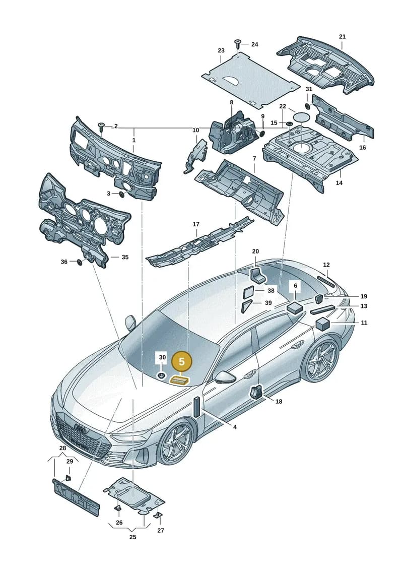 9J1863837A — Audi RS e-tron GT (2020-2025) diagram 4j1863200, position 5