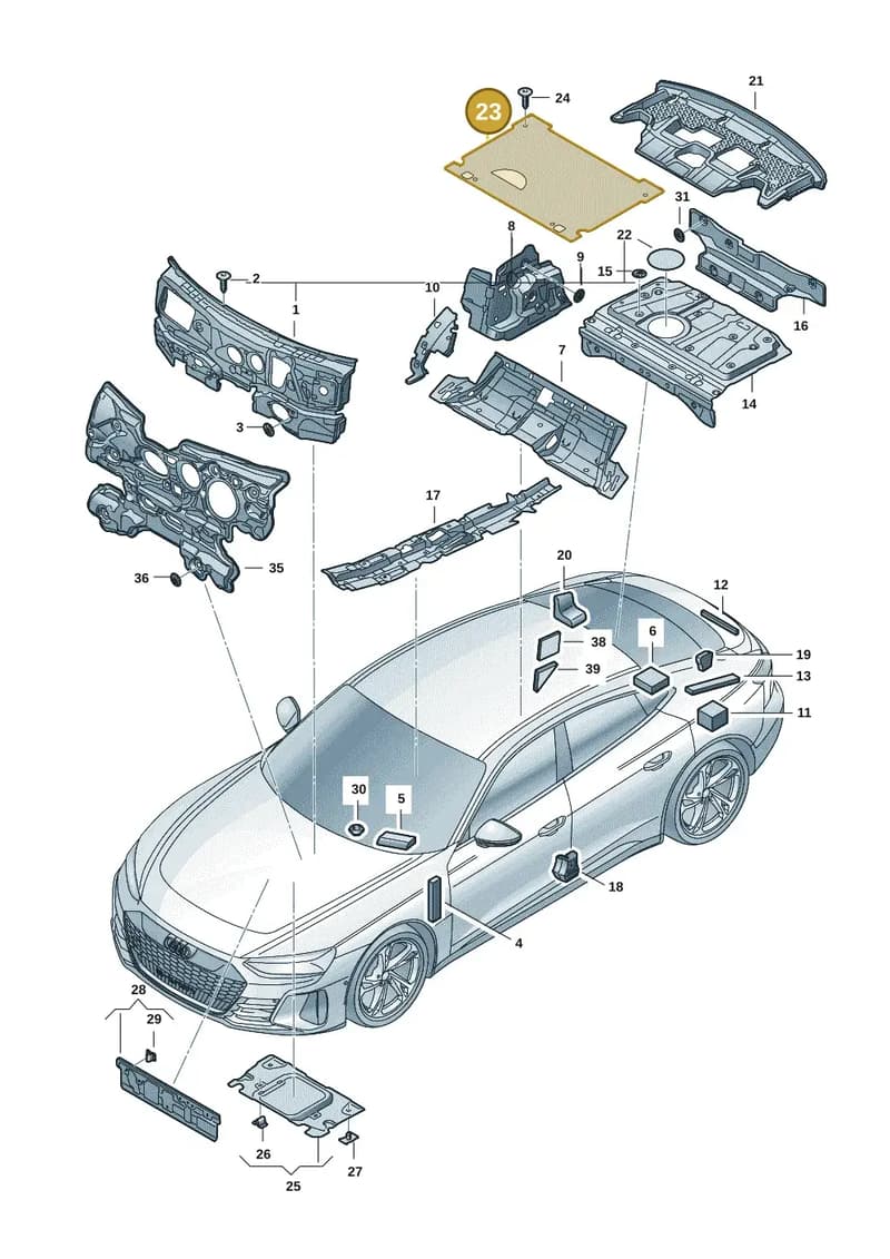 9J1863874A — Audi RS e-tron GT (2020-2025) diagram 4j1863200, position 23