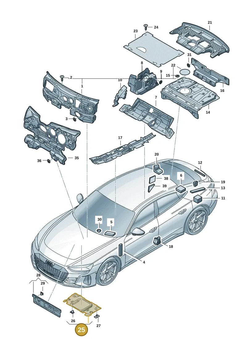 9J1864242D — Audi RS e-tron GT (2020-2025) diagram 4j1863200, position 25