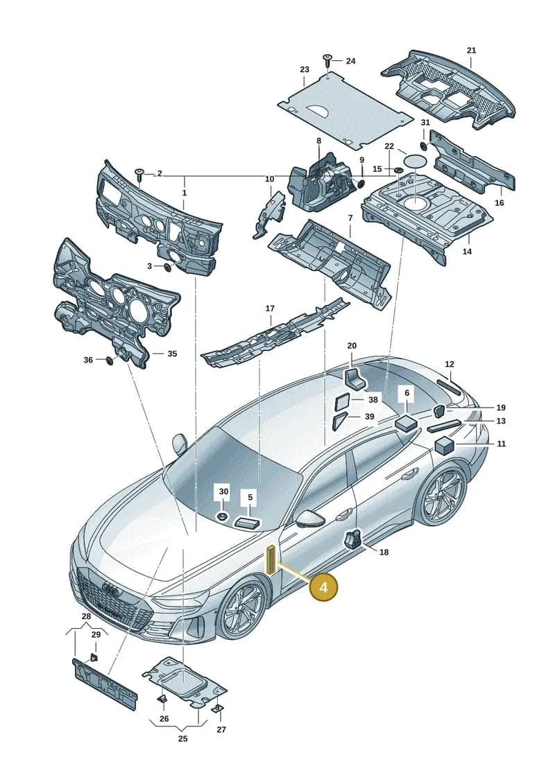 9J1864405A — Audi RS e-tron GT (2020-2025) diagram 4j1863200, position 4
