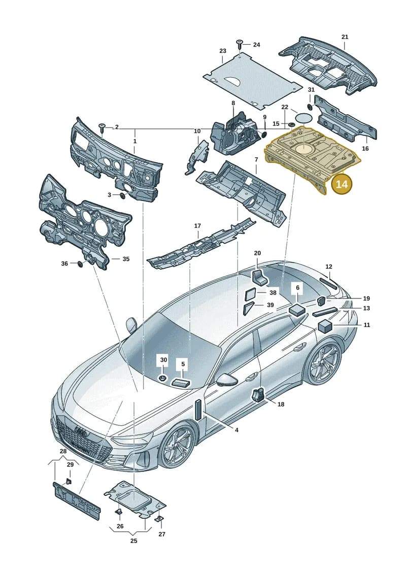 9J1864498C — Audi RS e-tron GT (2020-2025) diagram 4j1863200, position 14
