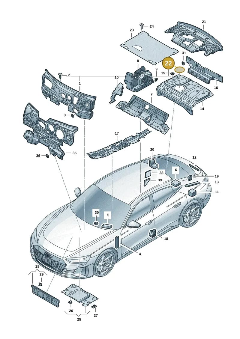 9J1864665A — Audi RS e-tron GT (2020-2025) diagram 4j1863200, position 22