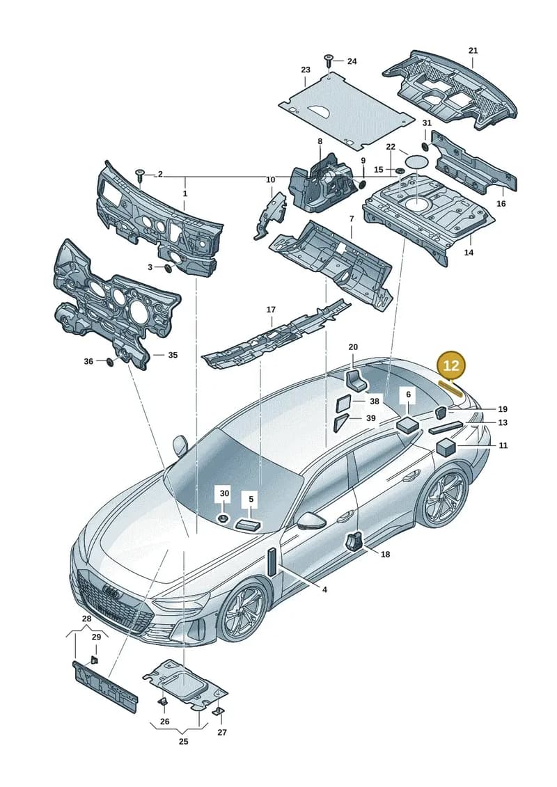 9J1864666 — Audi RS e-tron GT (2020-2025) diagram 4j1863200, position 12