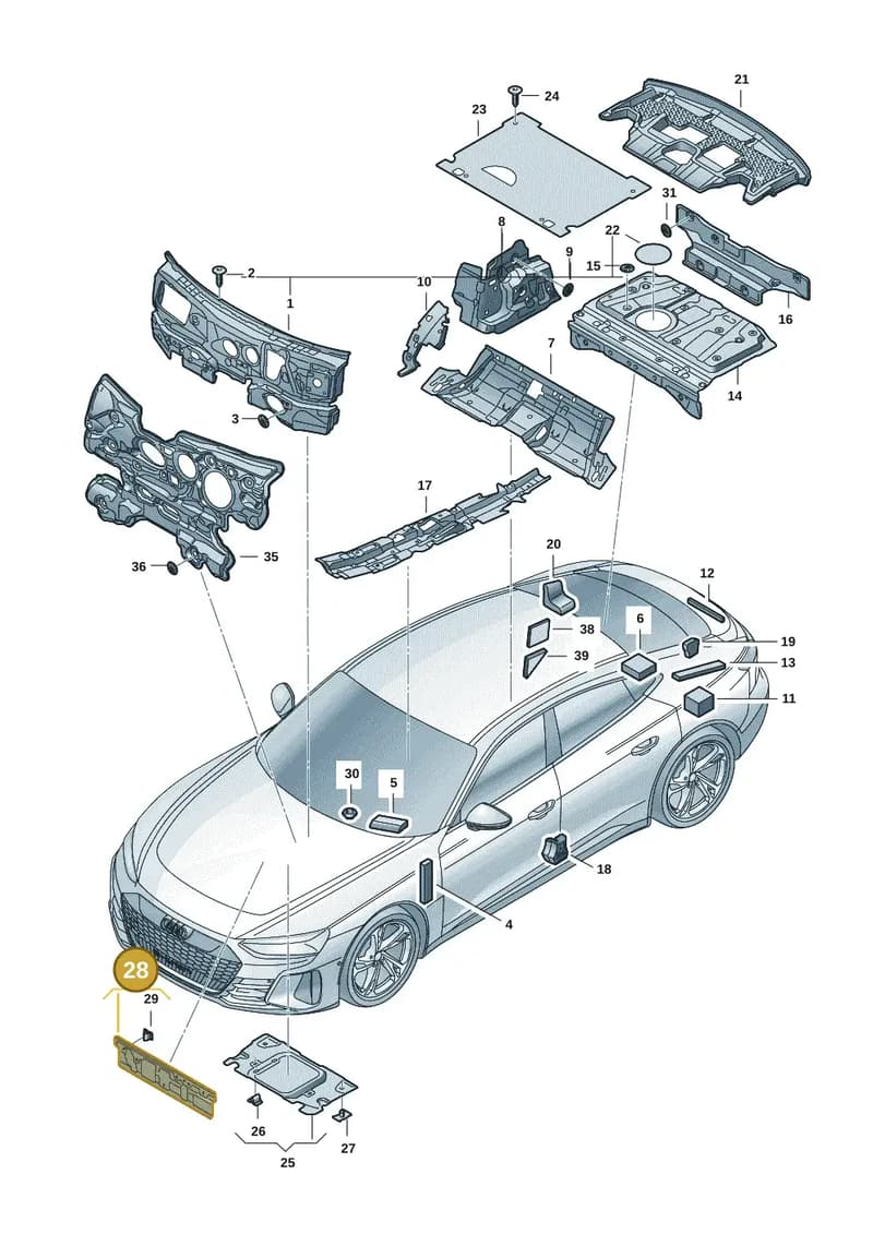 9J1864691 — Audi RS e-tron GT (2020-2025) diagram 4j1863200, position 28