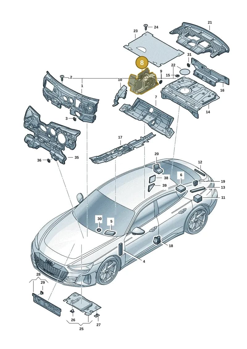 9J1864785A — Audi RS e-tron GT (2020-2025) diagram 4j1863200, position 8
