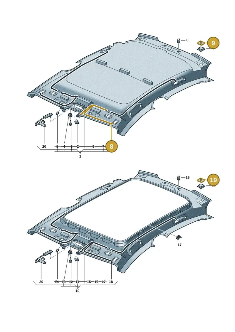 9J1867300 — Audi RS e-tron GT (2020-2025) diagram 4j1867550, position 9+19+8