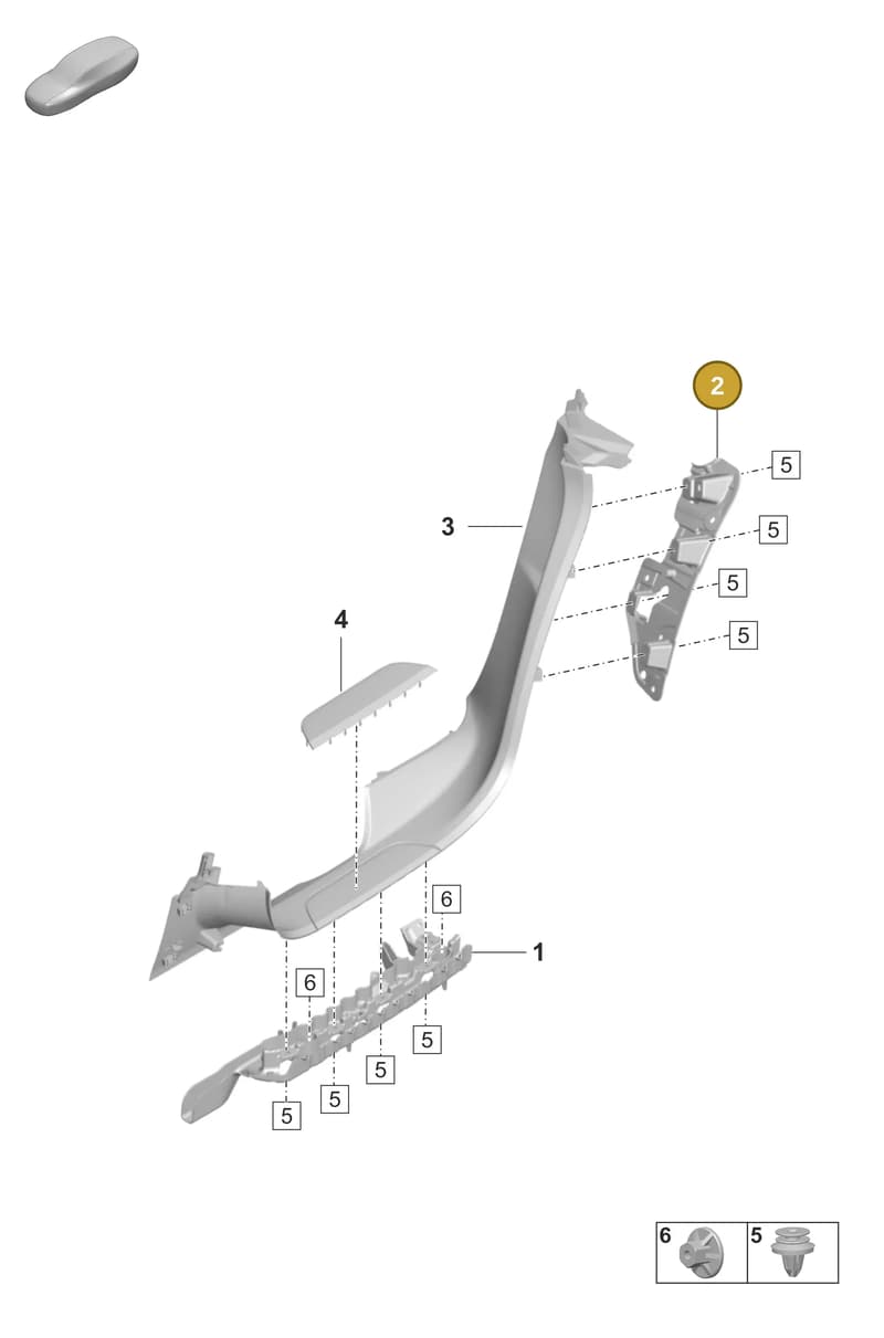 9J1867730A — Porsche Taycan Sport Turismo (2023-2025) diagram p56807350, position 2