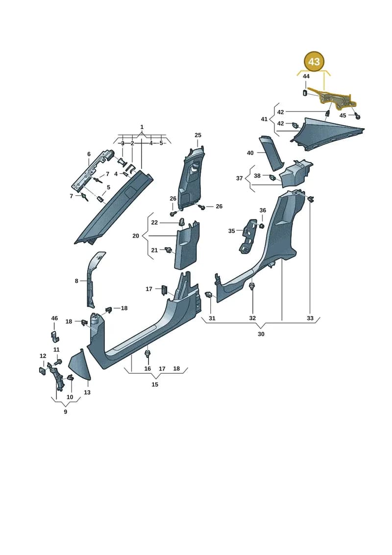 9J1867891A — Audi RS e-tron GT (2020-2025) diagram 4j1867650, position 43