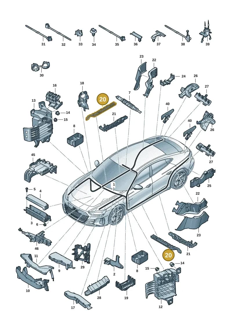 9J1868127A — Audi RS e-tron GT (2020-2025) diagram 4j1971800, position 20