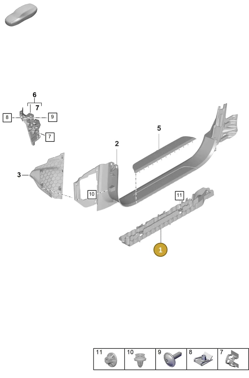 9J1868127A — Porsche Taycan Sport Turismo (2023-2025) diagram p56807300, position 1