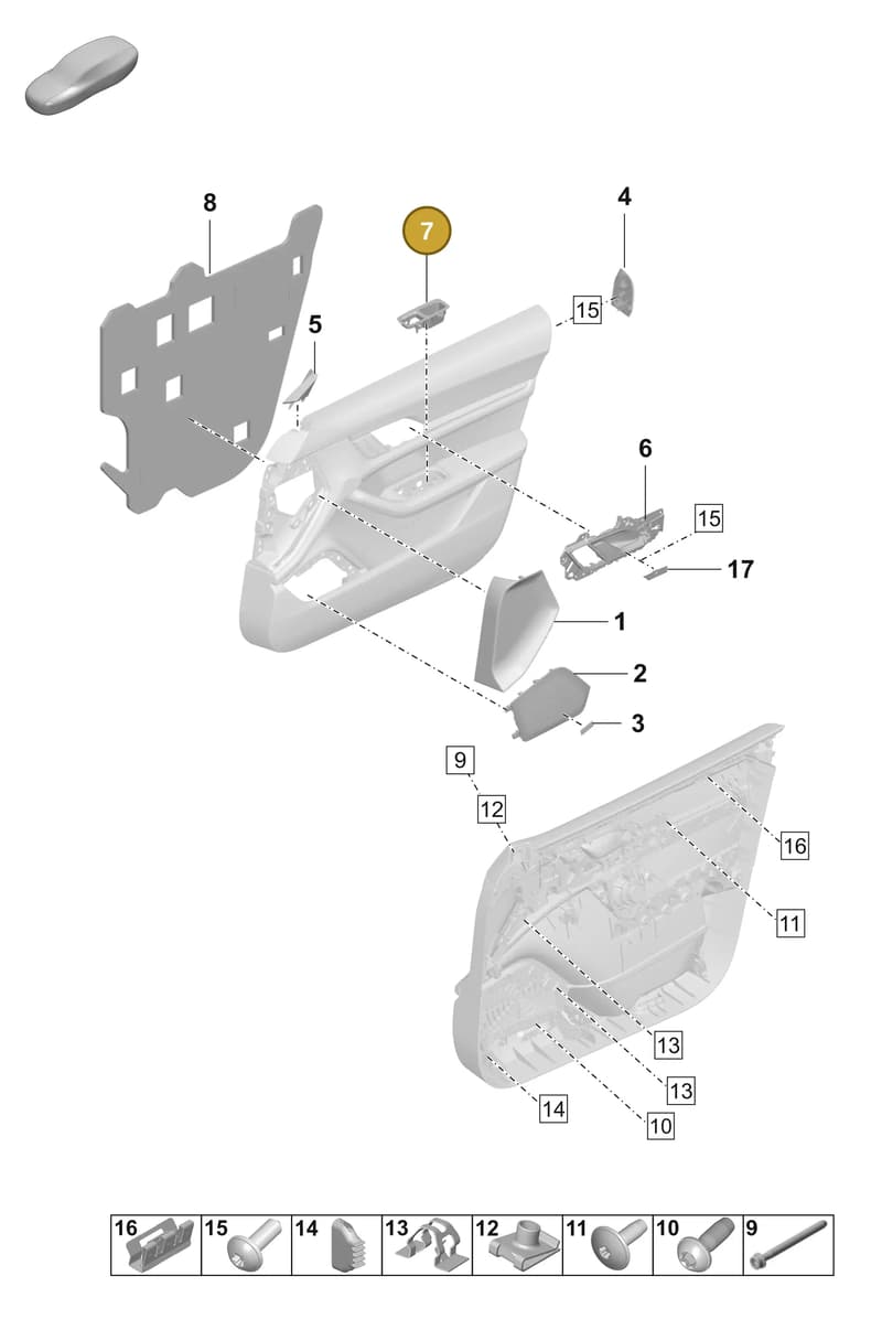 9J1868355 — Porsche Taycan Sport Turismo (2023-2025) diagram p56808450, position 7