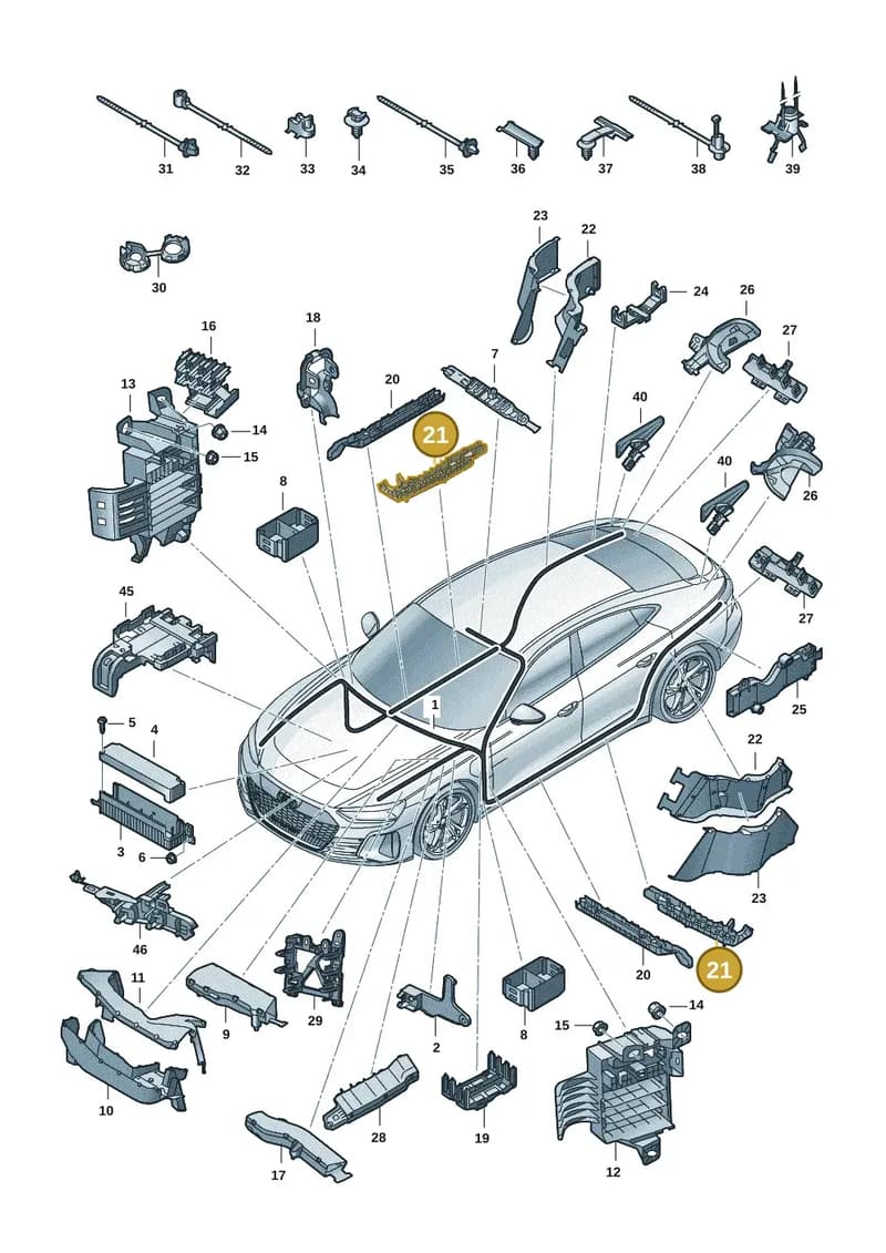 9J1868669A — Audi RS e-tron GT (2020-2025) diagram 4j1971800, position 21