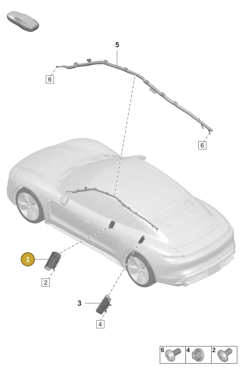 9J1880241J — Porsche Taycan Sport Turismo (2023-2025) diagram p56812550, position 1