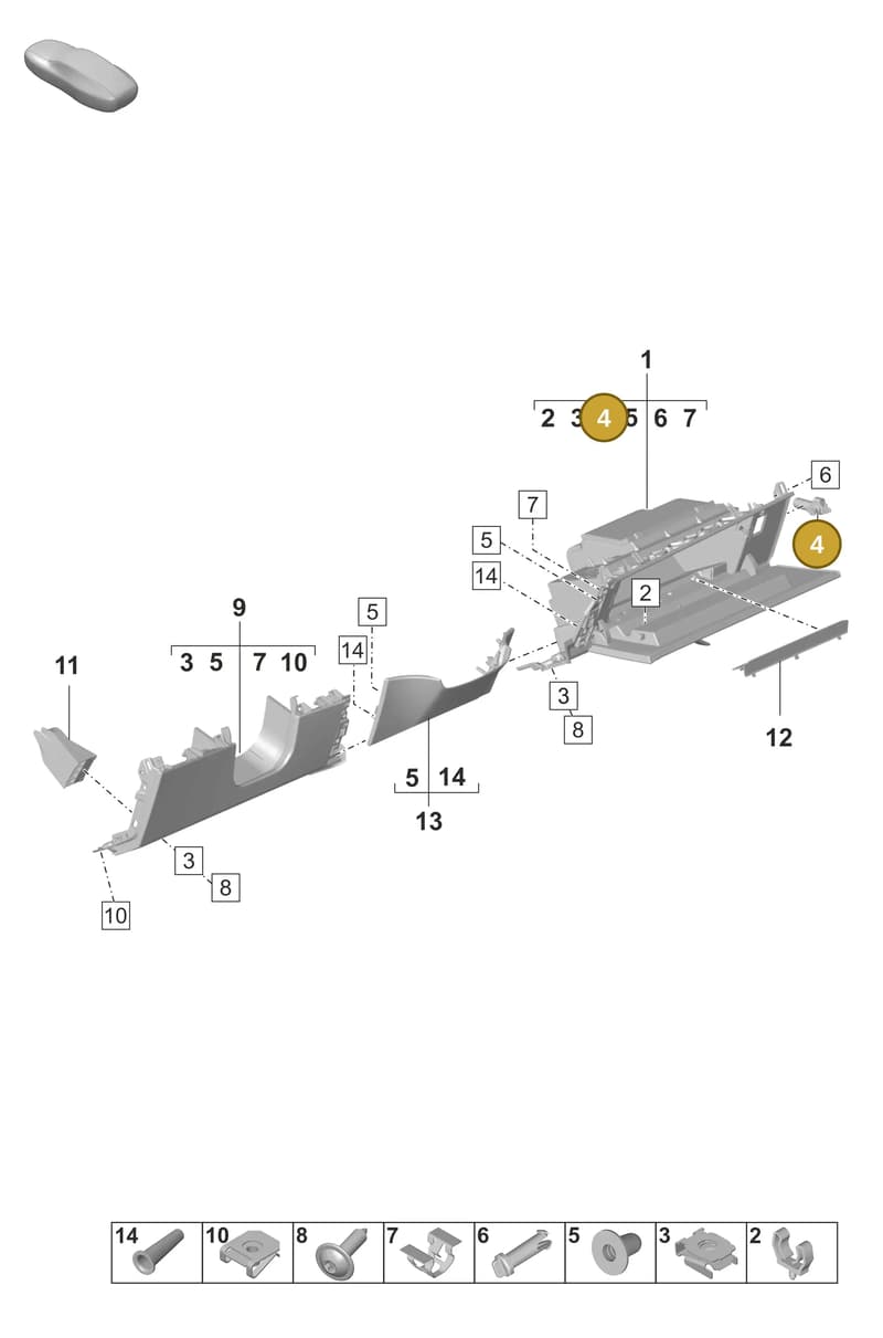 9J1880324 — Porsche Taycan Sport Turismo (2023-2025) diagram p56809080, position 4