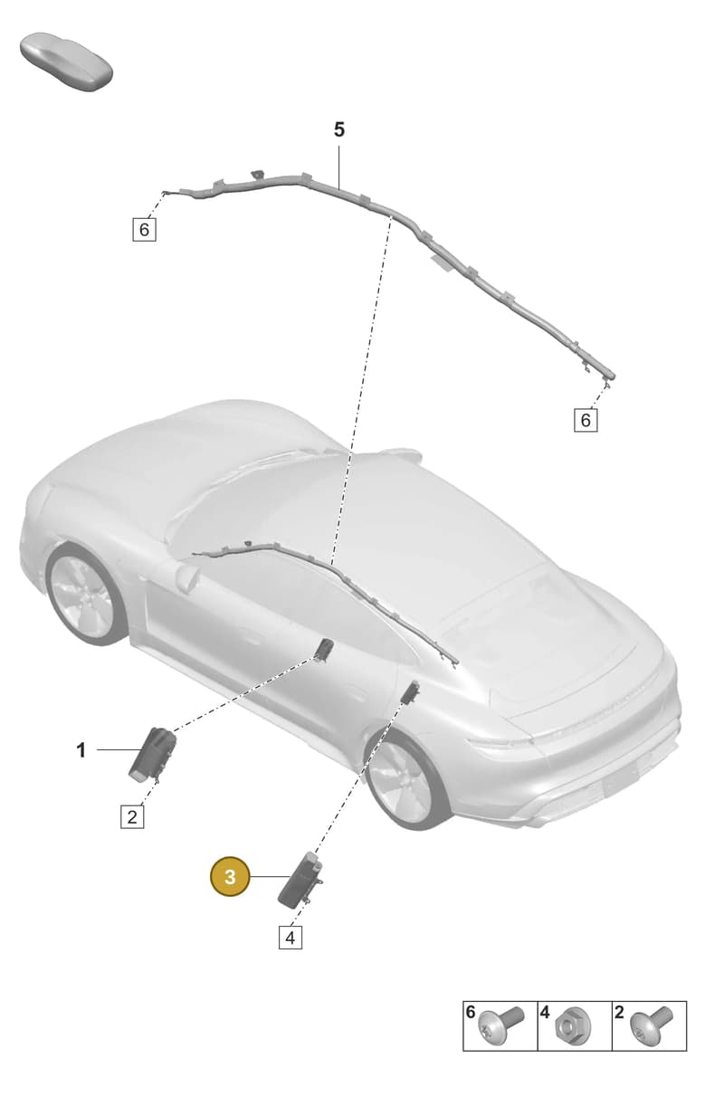 9J1880442F — Porsche Taycan Sport Turismo (2023-2025) diagram p56812550, position 3
