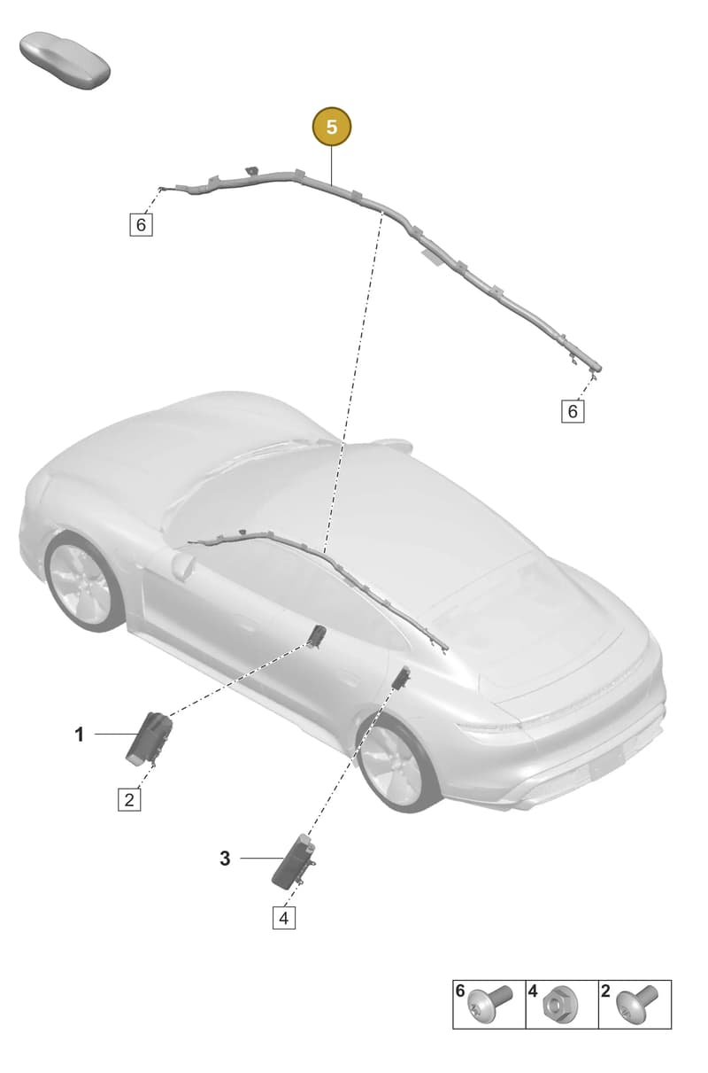 9J1880741G — Porsche Taycan Sport Turismo (2023-2025) diagram p56812550, position 5