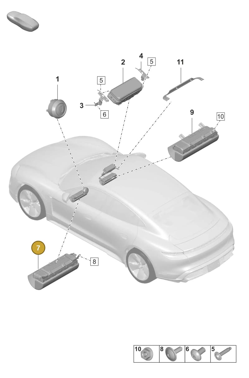 9J1880841E — Porsche Taycan Sport Turismo (2019-2024) diagram p56812500, position 7
