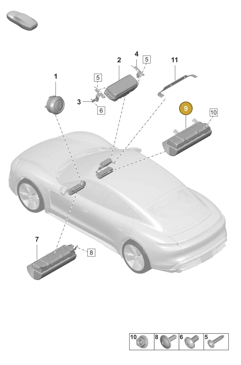 9J1880842H — Porsche Taycan Sport Turismo (2023-2025) diagram p56812500, position 9