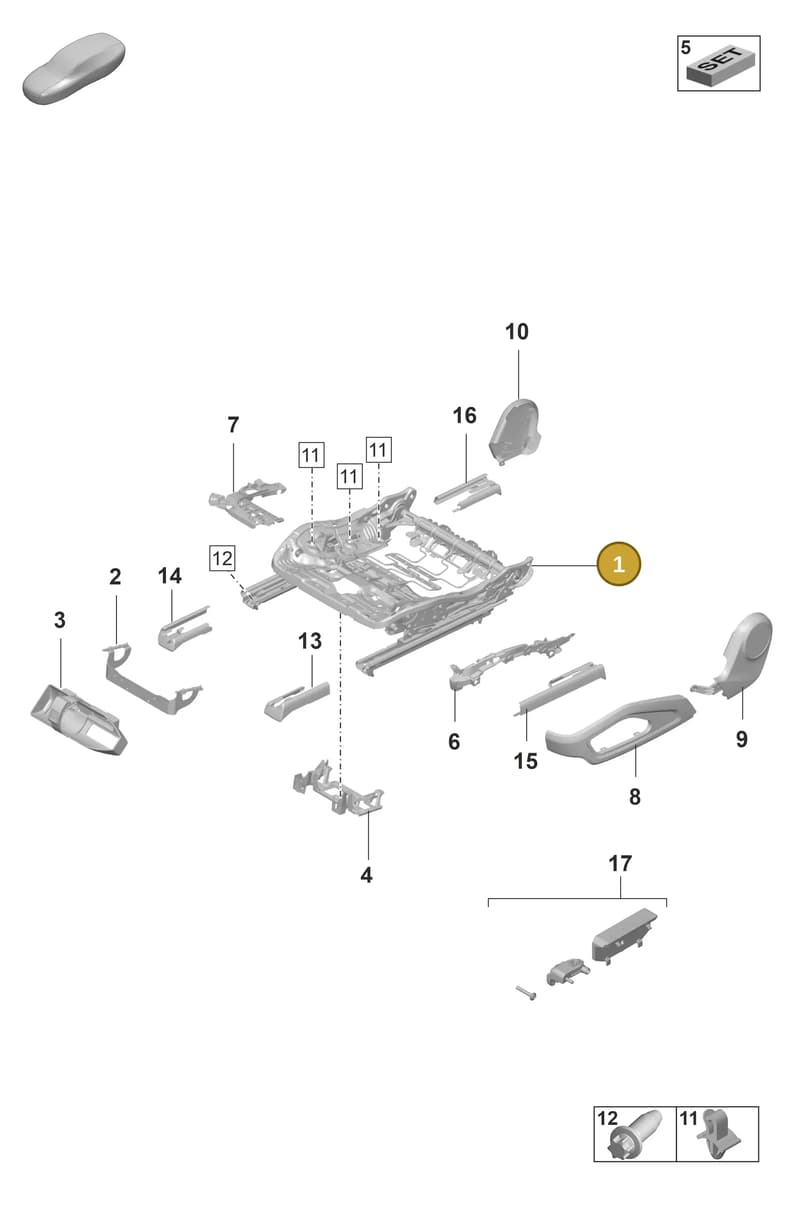 9J1881105A — Porsche Taycan Sport Turismo (2019-2024) diagram p56817100, position 1