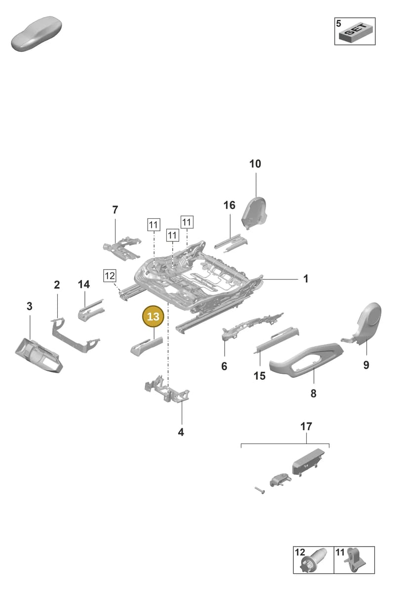 9J18813481E0 — Porsche Taycan Sport Turismo (2019-2024) diagram p56817100, position 13