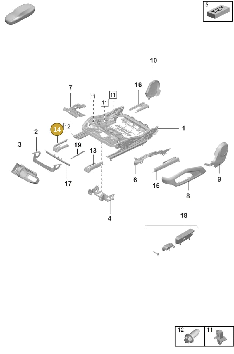 9J18813491E0 — Porsche Taycan Sport Turismo (2019-2024) diagram p56817120, position 14