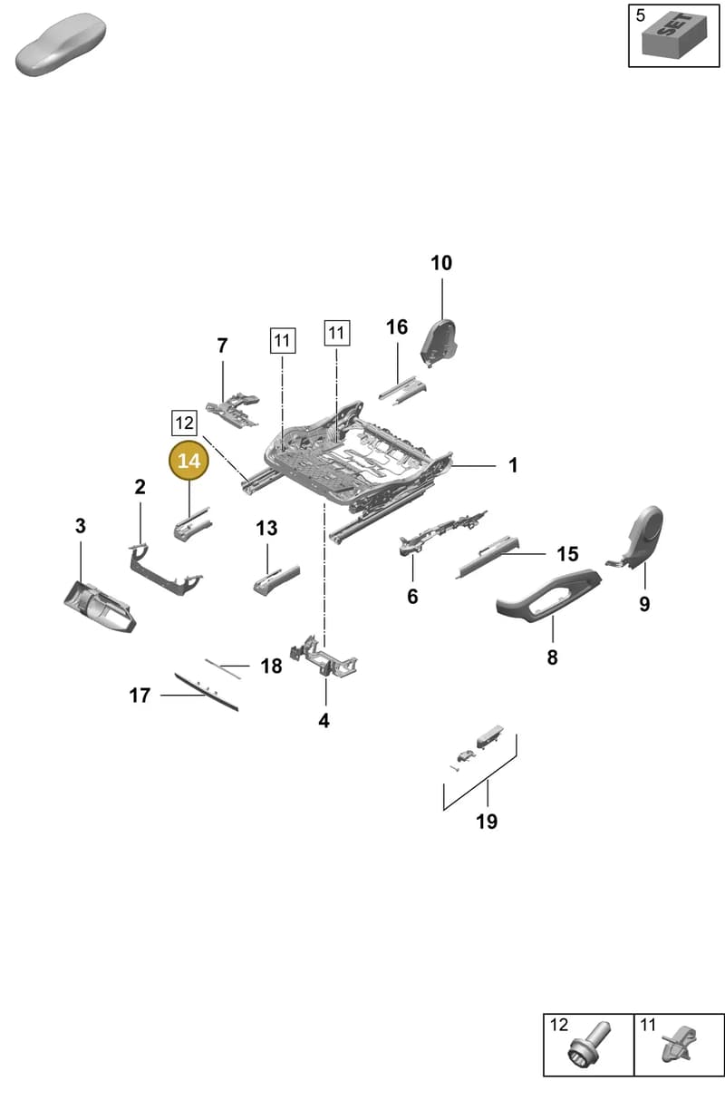 9J18813491E0 — Porsche Taycan Sport Turismo (2023-) diagram p64817120, position 14