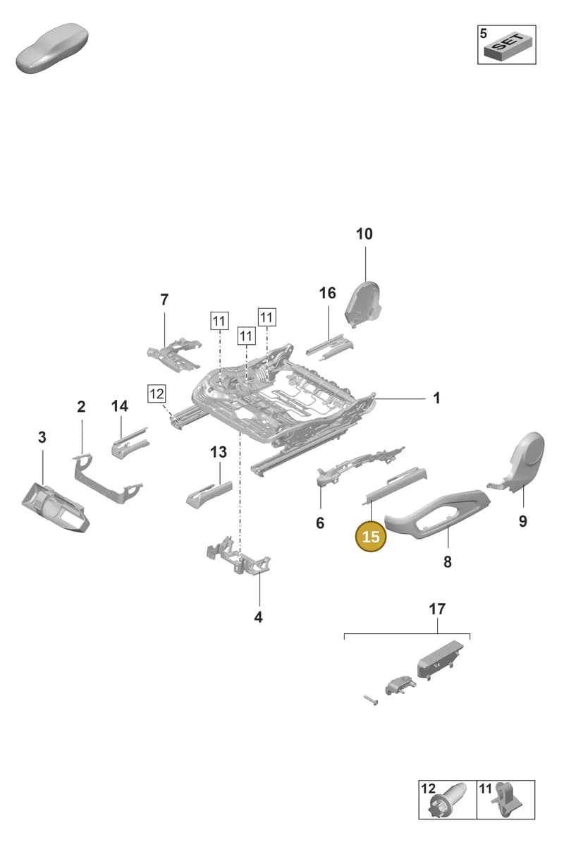 9J18814771E0 — Porsche Taycan Sport Turismo (2019-2024) diagram p56817100, position 15