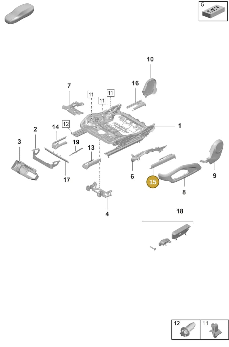 9J18814771E0 — Porsche Taycan Sport Turismo (2019-2024) diagram p56817120, position 15