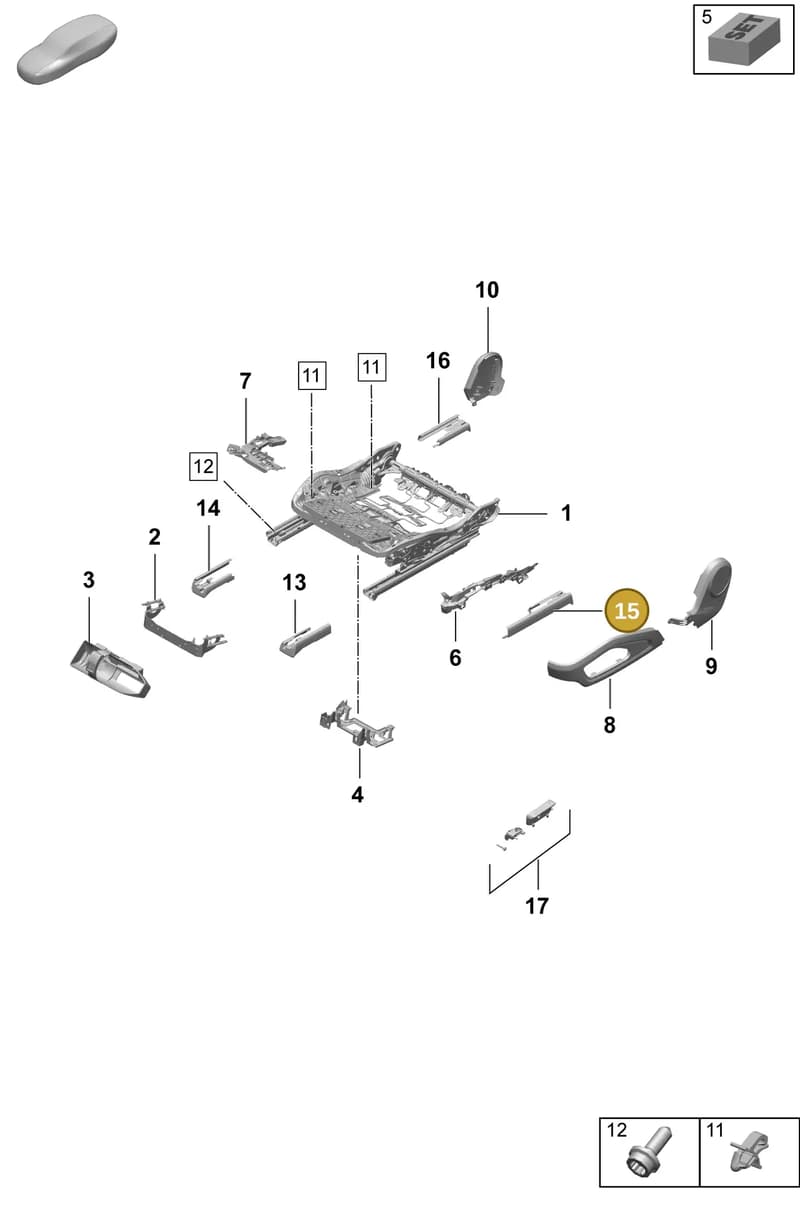 9J18814781E0 — Porsche Taycan Sport Turismo (2023-) diagram p64817100, position 15