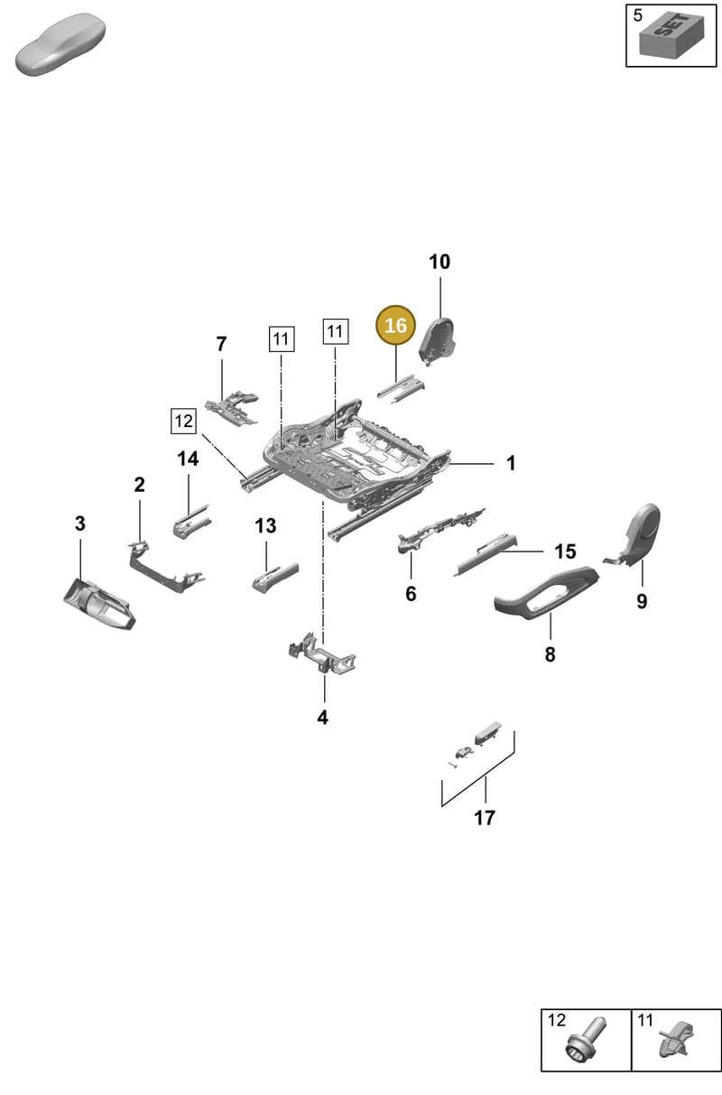 9J18814801E0 — Porsche Taycan Sport Turismo (2023-) diagram p64817100, position 16