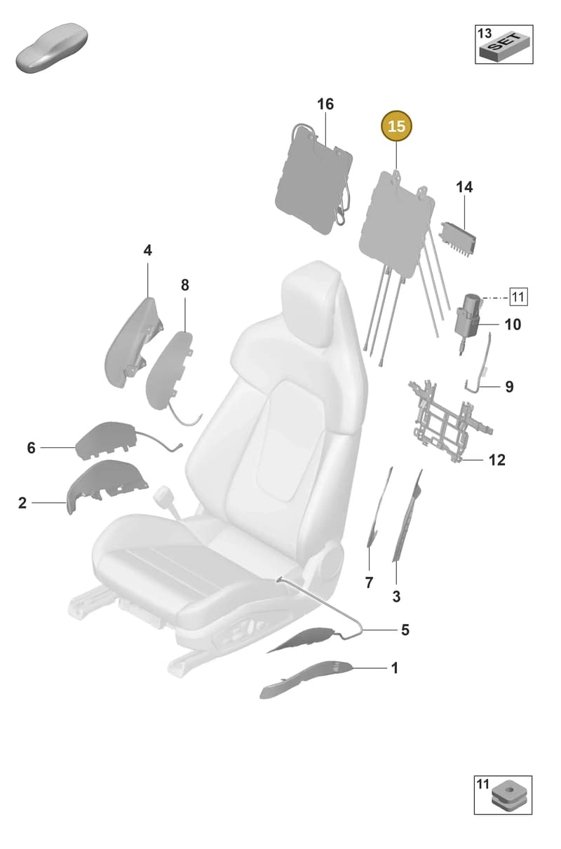 9J1881709 — Porsche Taycan Sport Turismo (2023-2025) diagram p56817620, position 15