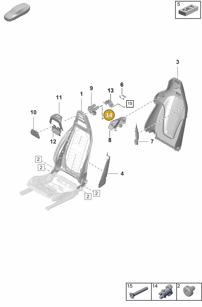 9J1881741 — Porsche Taycan Sport Turismo (2019-2024) diagram p56817020, position 14