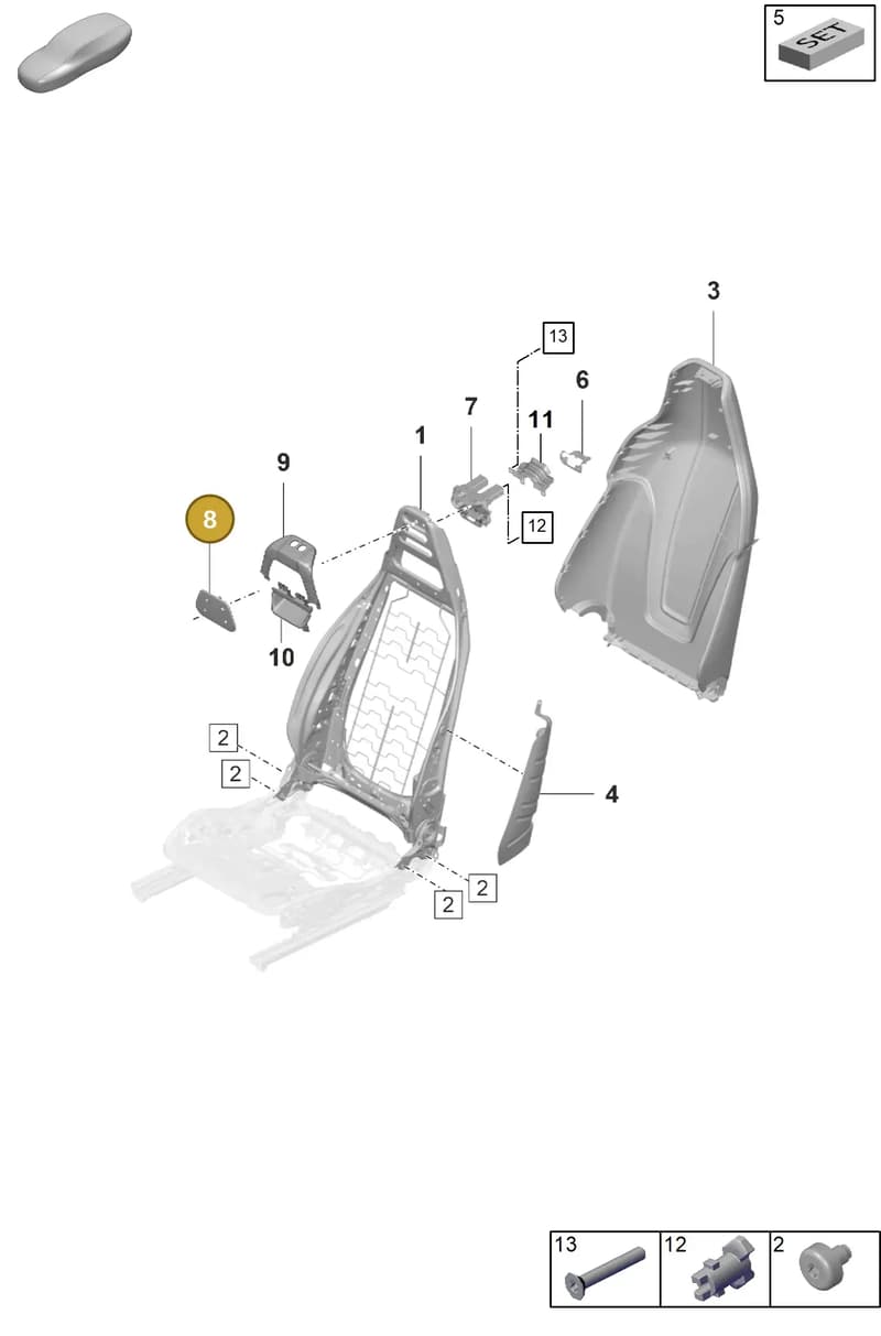 9J1881920 — Porsche Taycan Sport Turismo (2023-2025) diagram p56817000, position 8