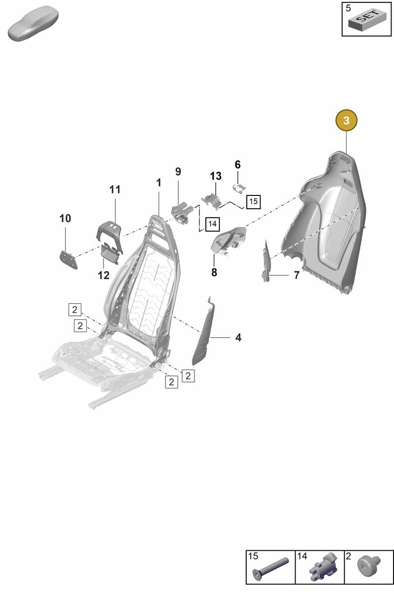 9J1881971DOH5 — Porsche Taycan Sport Turismo (2023-) diagram p56817020, position 3