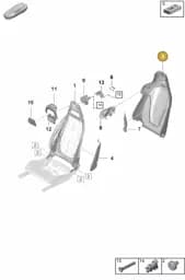 9J1881971LOT2 Porsche Backrest Cover (Truffle Brown OT2)