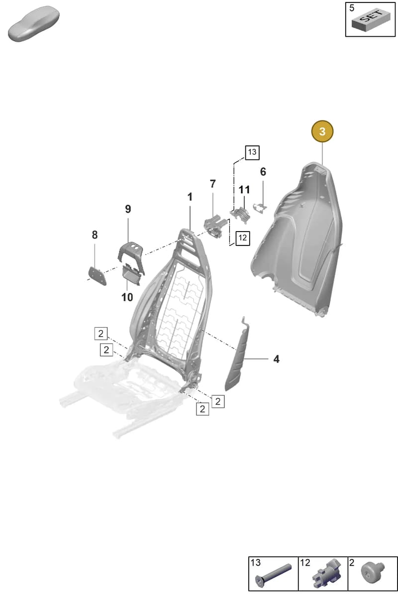 9J1881971MOW4 — Porsche Taycan Sport Turismo (2023-2025) diagram p56817000, position 3
