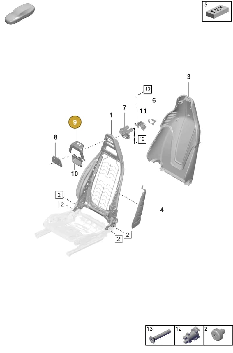 9J1882349 — Porsche Taycan Sport Turismo (2023-2025) diagram p56817000, position 9