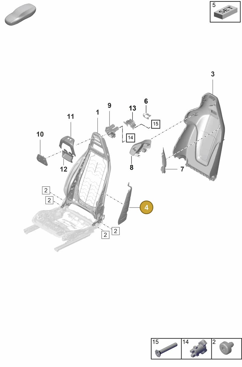 9J1882353A — Porsche Taycan Sport Turismo (2023-2025) diagram p56817020, position 4