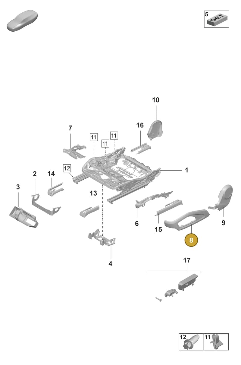 9J1882523OH5 — Porsche Taycan Sport Turismo (2019-2024) diagram p56817100, position 8