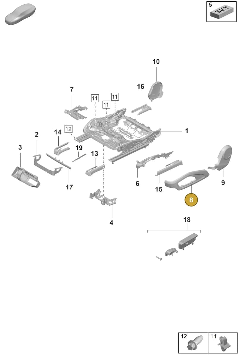 9J1882523OH5 — Porsche Taycan Sport Turismo (2019-2024) diagram p56817120, position 8