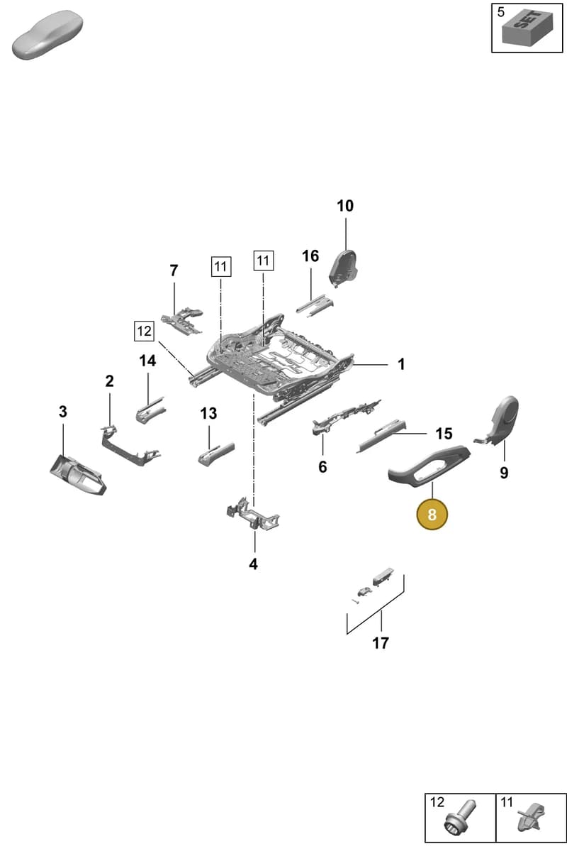 9J18825245Q0 — Porsche Taycan Sport Turismo (2023-) diagram p64817100, position 8