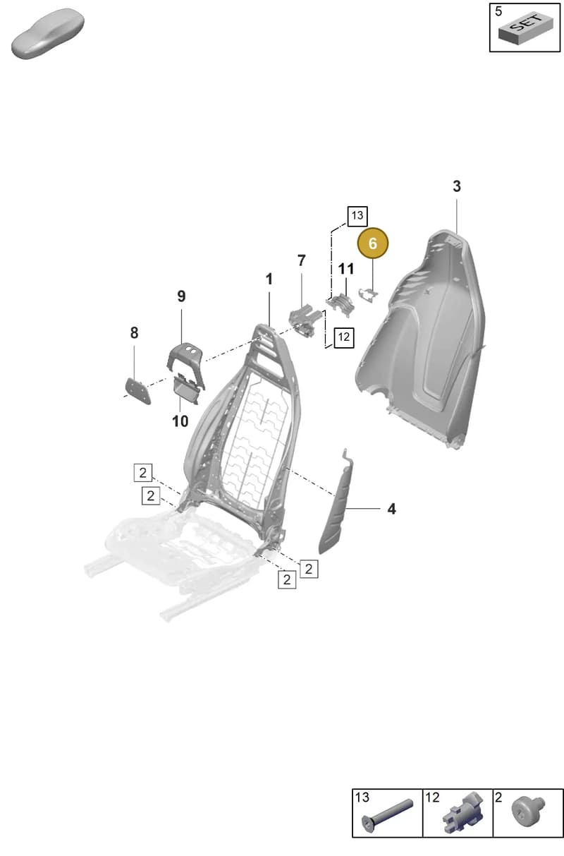 9J1882607 — Porsche Taycan Sport Turismo (2023-2025) diagram p56817000, position 6